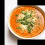 Homemade Creamy Tomato Basil Soup with Parmesan