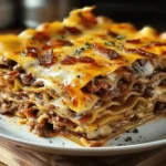 Parmesan Garlic Bacon Cheeseburger Lasagna