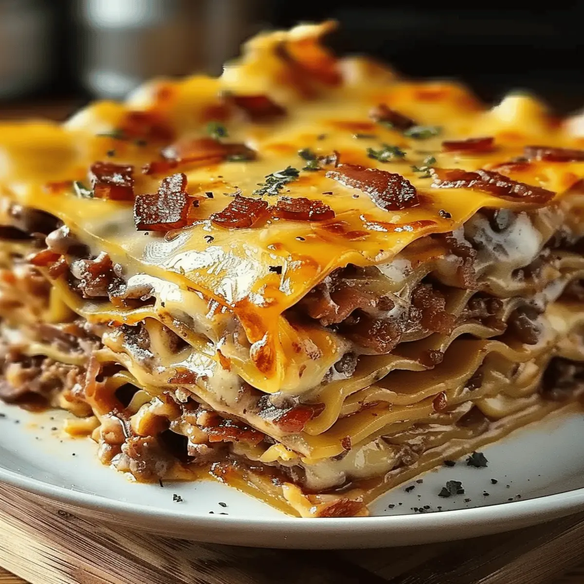 Parmesan Garlic Bacon Cheeseburger Lasagna: Irresistibly Comforting