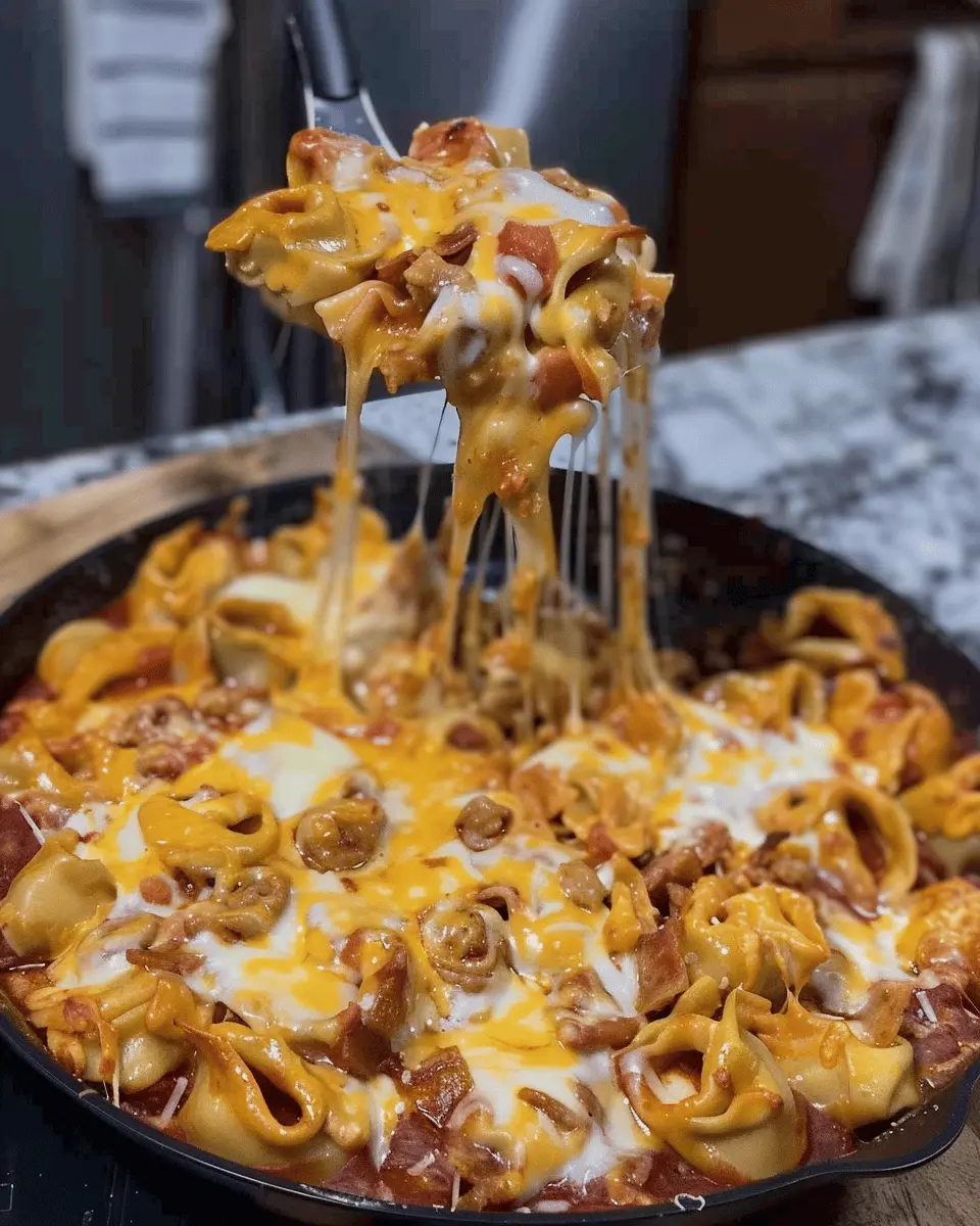 Cheesy One Pan Pizza Tortellini: The Best Cozy Comfort Dish