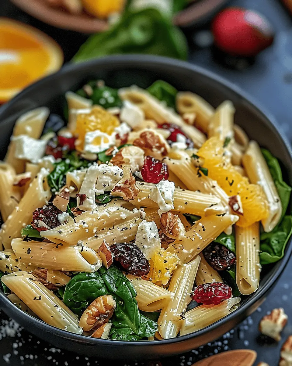 Cranberry Penne Salad: Easy Delight with Turkey Bacon and Orange Vinaigrette