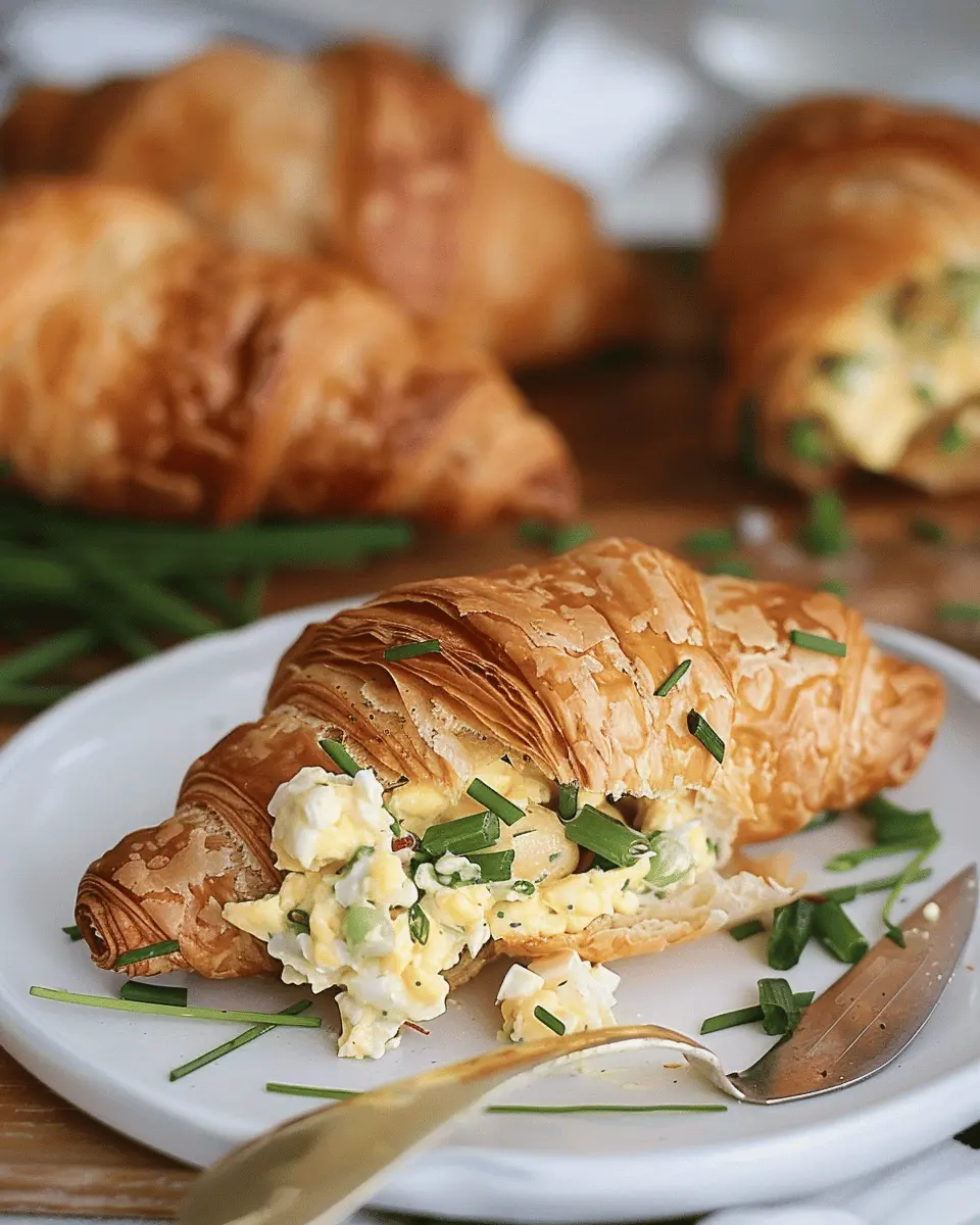 Egg Salad Croissant Delight with Turkey Bacon and Chicken Ham