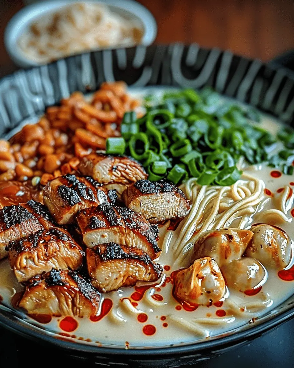 Fiery Chicken Ramen: Irresistibly Creamy Garlic Goodness