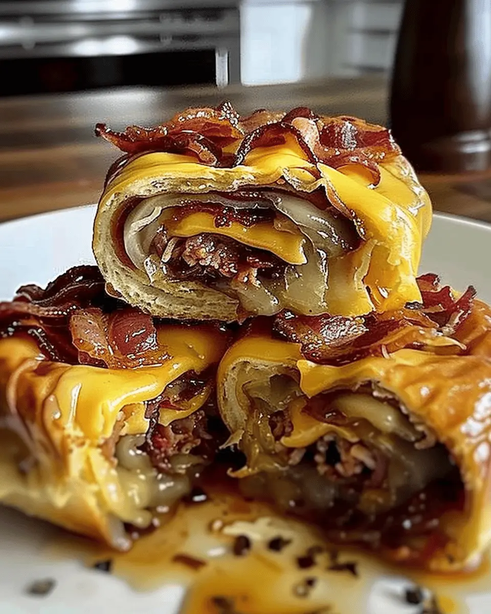 Garlic Butter Bacon Cheeseburger Rollups: Irresistibly Cheesy!