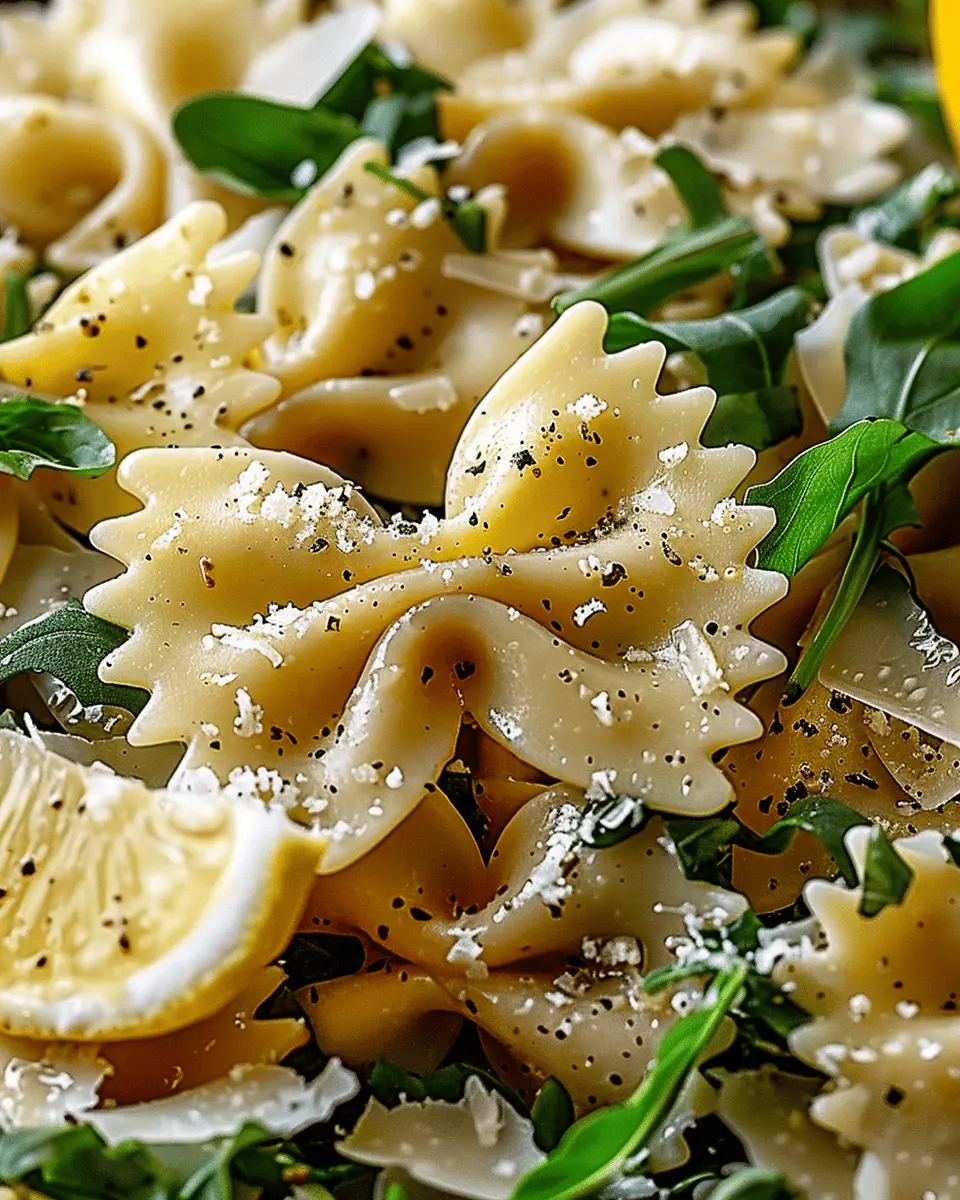 Lemon Basil Bowtie Pasta Salad: Easy Recipe with Parmesan & Arugula