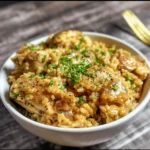 One Pan Smothered Chicken and Rice