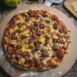 Spicy Chicago Thin Crust Sausage and Pepperoncini Pizza