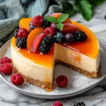 Summer Berry and Peach Cheesecake