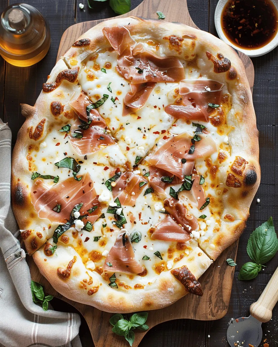 White Pizza with Prosciutto: Irresistibly Cheesy Delight