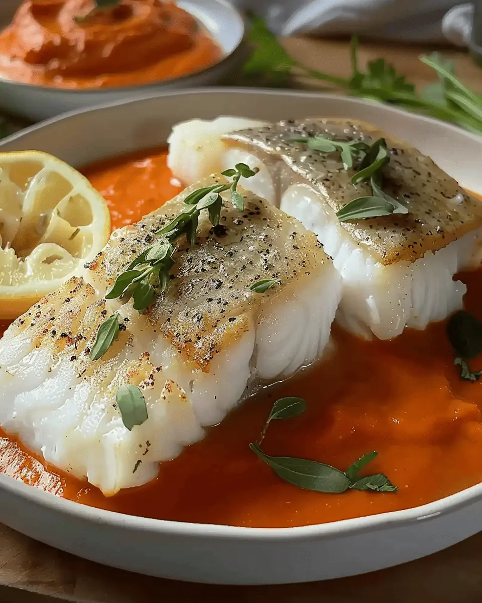 Baked Cod with Roasted Red Pepper Sauce: Easy and Flavorful Delight
