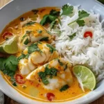 Coconut Lime Fish Curry with Jasmine Rice