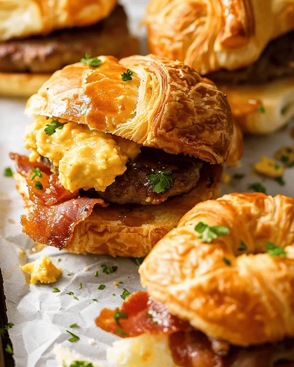 Killer Maple Mustard Croissant Breakfast Sandwiches with Turkey Bacon