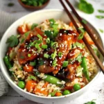 Sticky Chicken With Vegetable Fried Rice