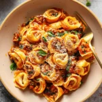 30 Minute Creamy Tortellini Pasta With Ground Turkey