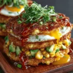 Sweet Corn Fritter Breakfast Sandwiches
