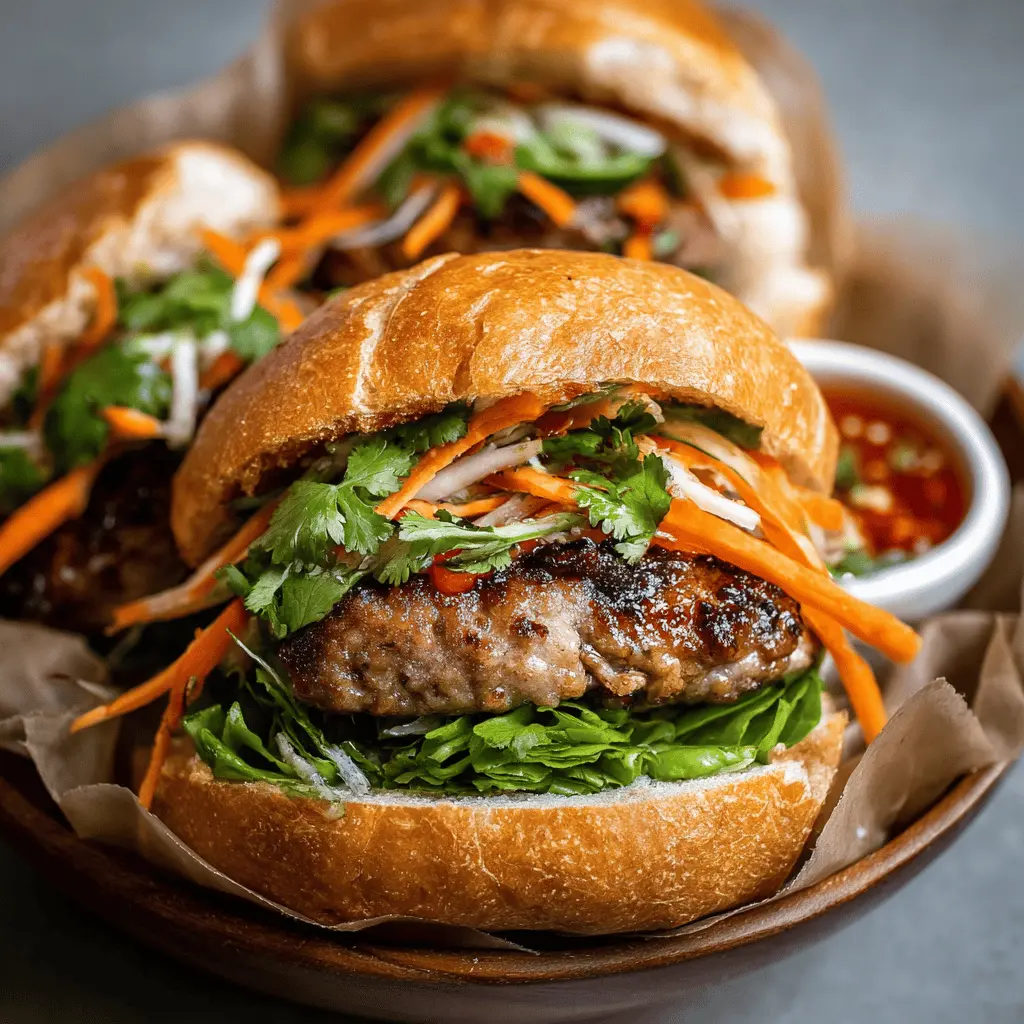 Pork Banh Mi Burger: Easy Beef and Turkey Bacon Delight