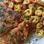 Parmesan Garlic Chicken with Tortellini and Veggies