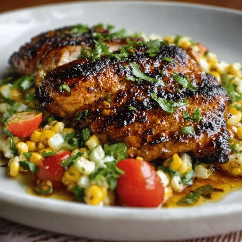 Grilled Hot Honey Chicken: A Juicy Delight with Sweet Corn Salad
