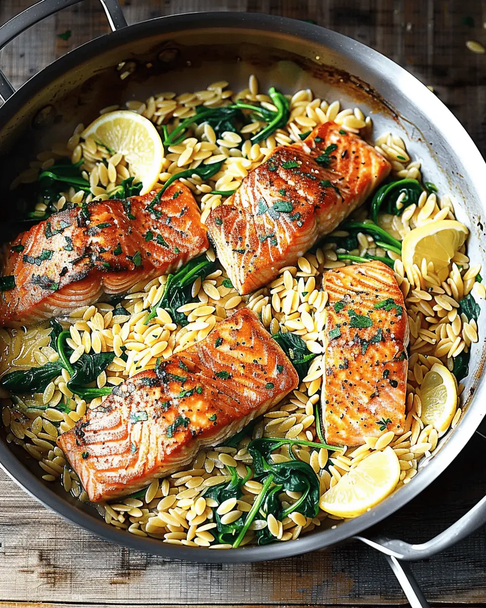 One Skillet Salmon with Lemon Orzo: Easy Weeknight Delight