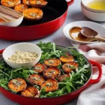 Harissa Roasted Sweet Potato Rounds with Arugula
