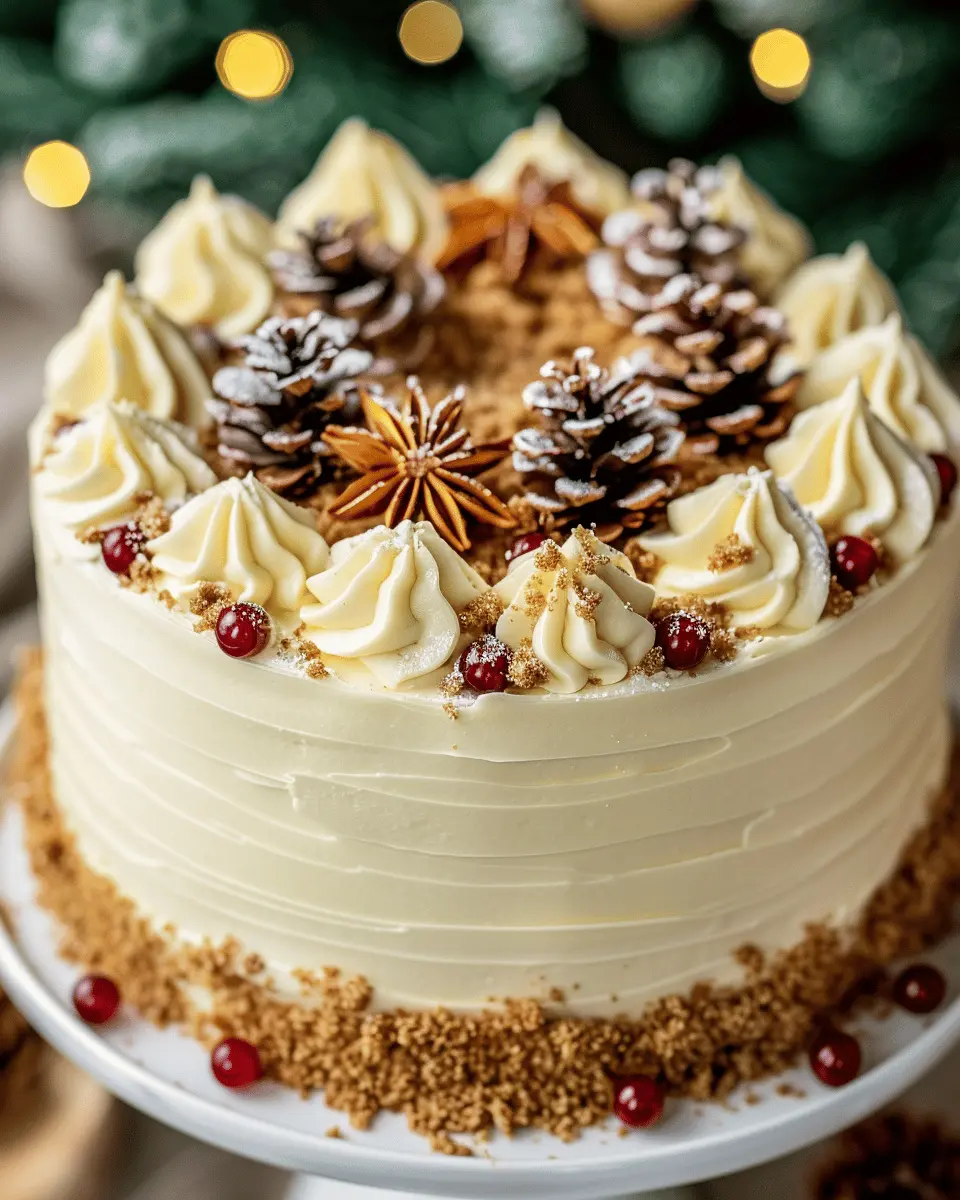 Christmas Spice Cake Delight with Creamy Eggnog Buttercream