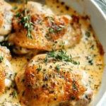 Creamy Oven Baked Chicken Thighs