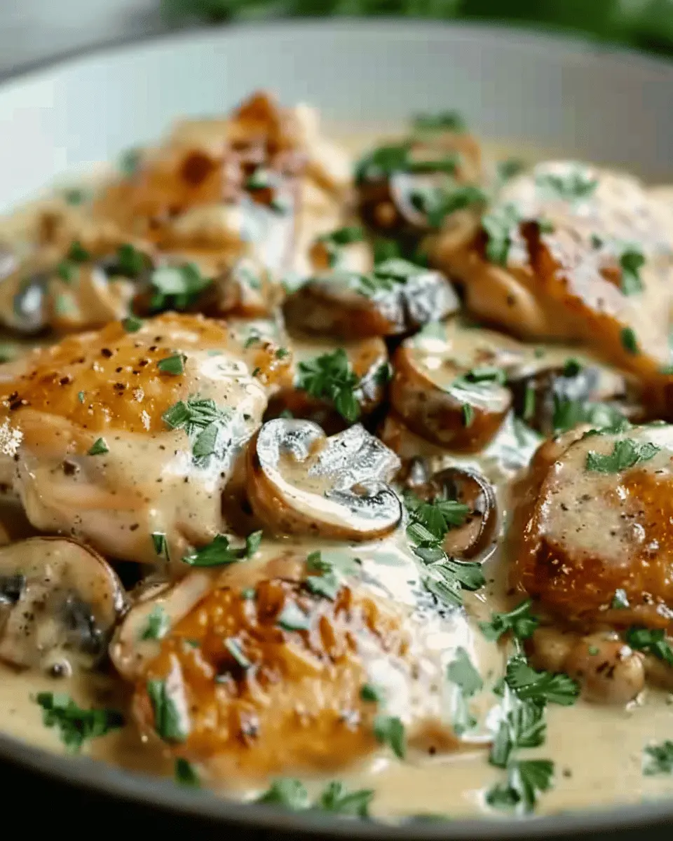 Creamy Garlic Mushroom Chicken Thighs: An Easy Heartwarming Dinner