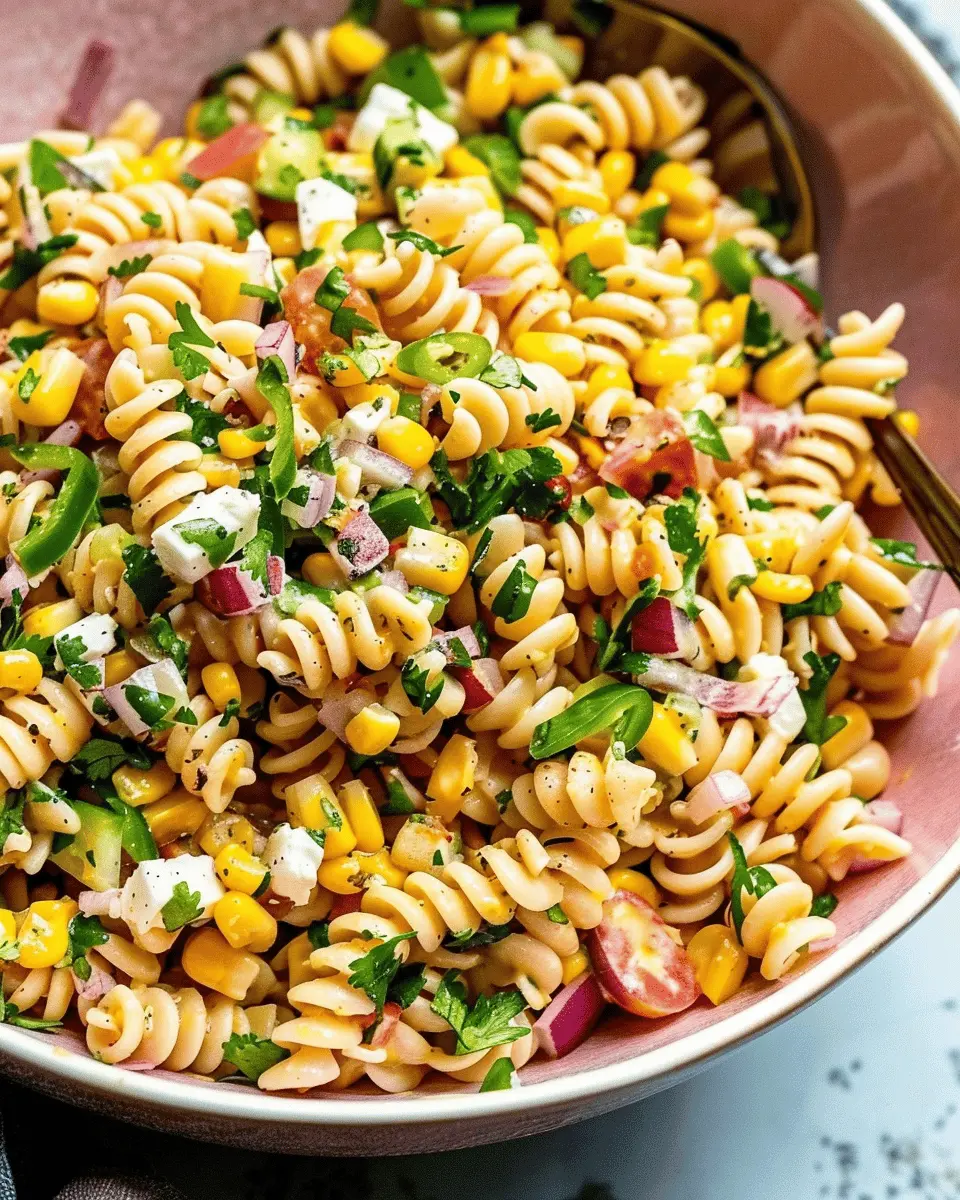 Mexican Street Corn Pasta Salad with Turkey Bacon for Summer Bliss