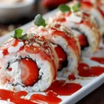 Creative & Cute Strawberry Shortcake Sushi Roll Dessert Recipe