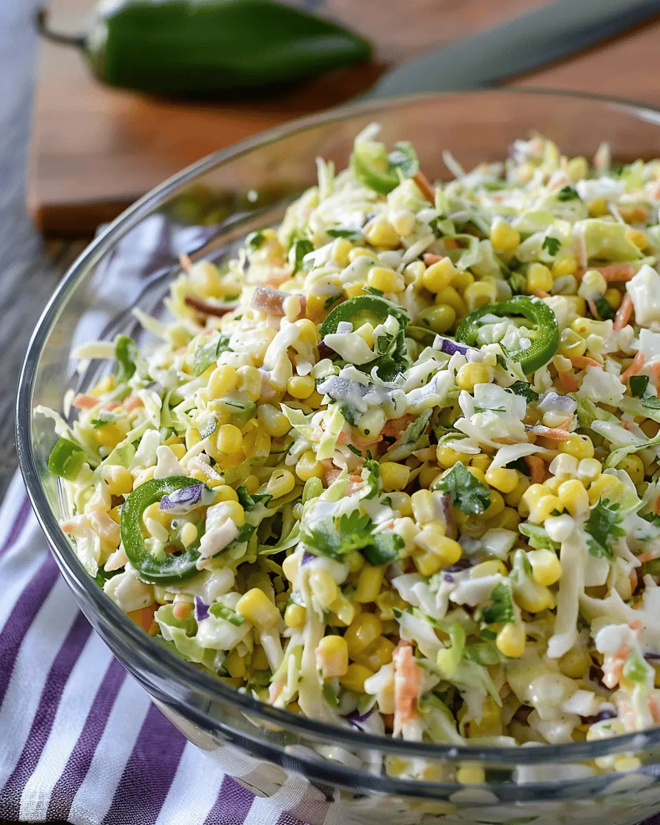 Jalapeno Corn Coleslaw: A Zesty Twist with Turkey Bacon
