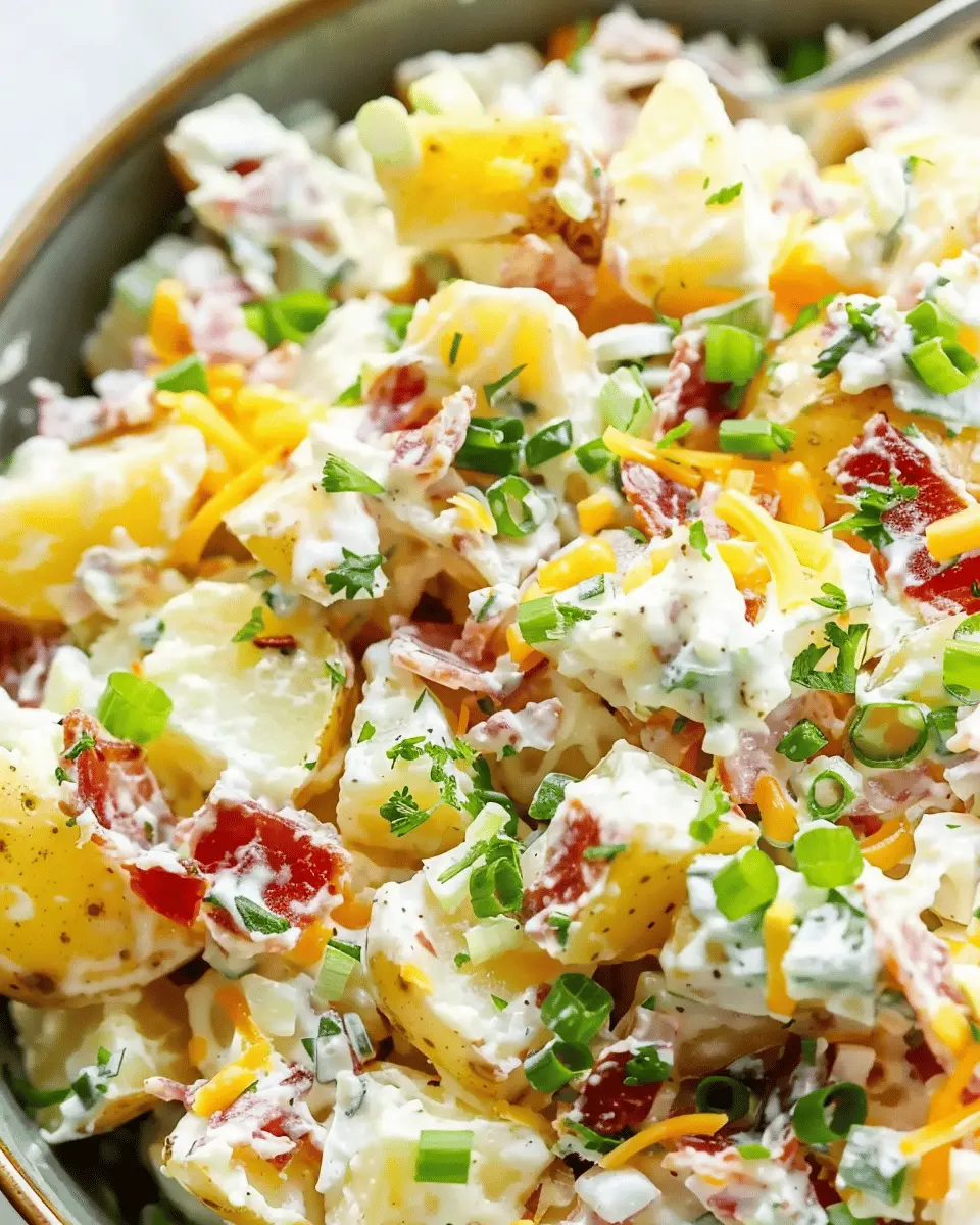 Loaded Baked Potato Salad: Indulgent Twist with Turkey Bacon and Chicken Ham