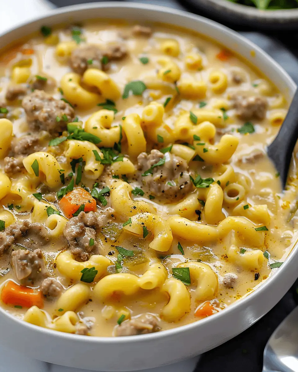 One-Pot Macaroni Cheeseburger Soup: Easy Comfort in a Bowl