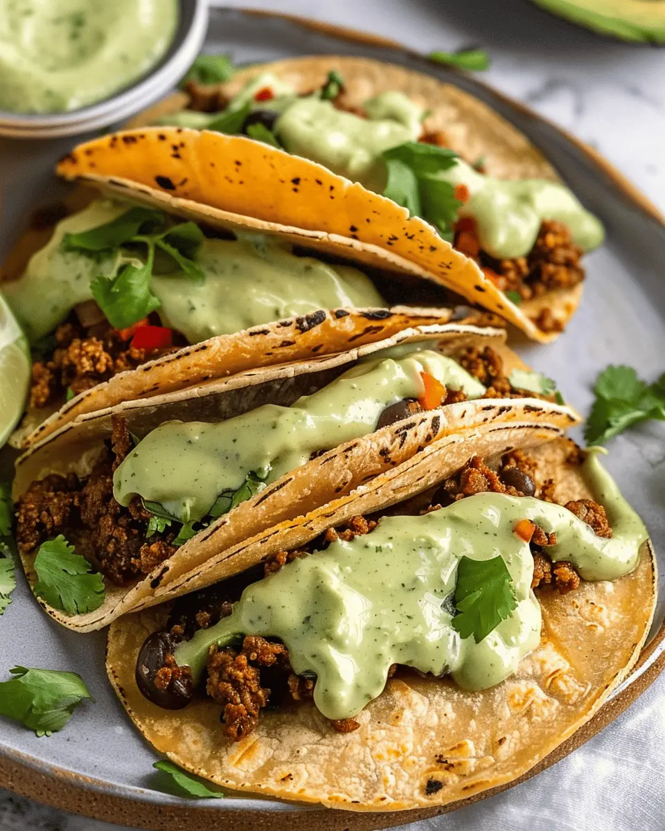 Crispy Baked Ground Turkey Tacos with Avocado Sauce Made Easy