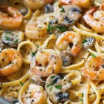 Creamy Shrimp Pasta with Mushrooms