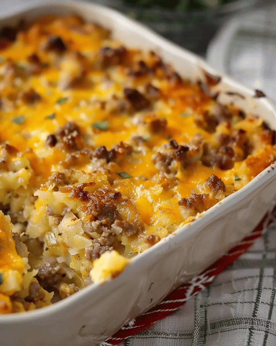 Sausage Hash Brown Casserole: Easy Family Delight with Turkey Bacon