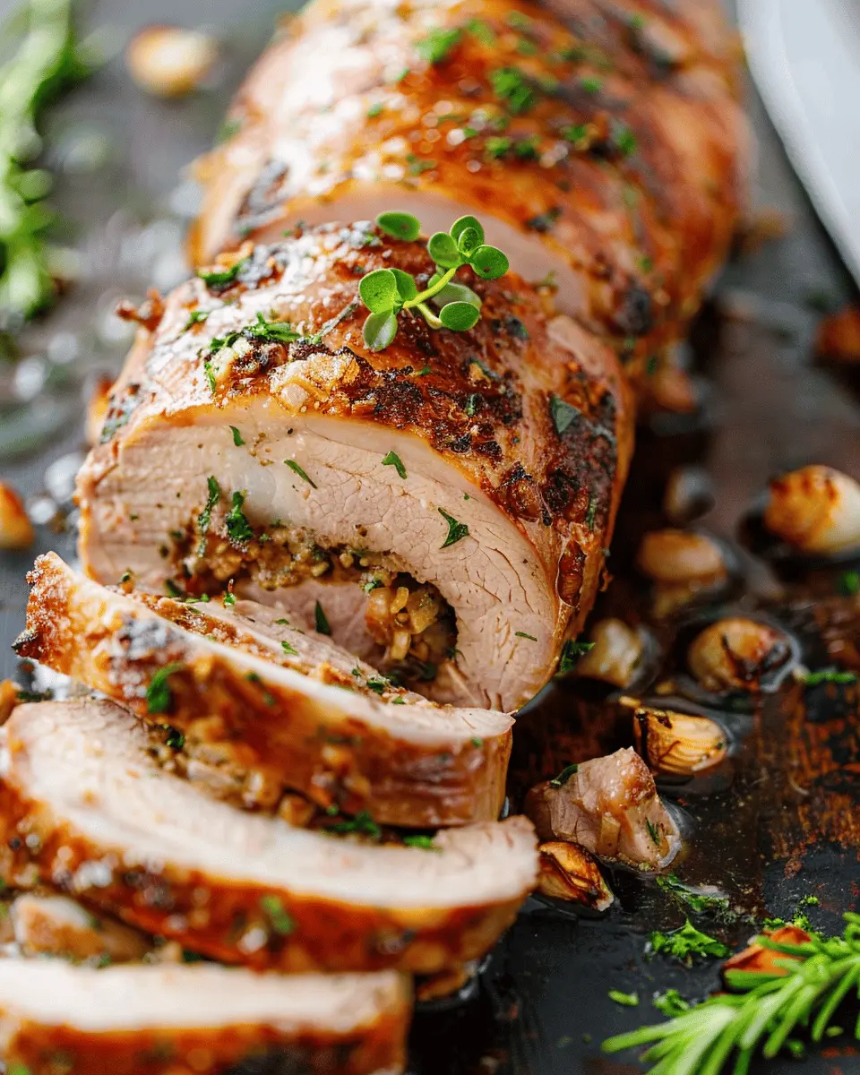 Stuffed Pork Tenderloin: Juicy Flavor with Turkey Bacon and Chicken Ham