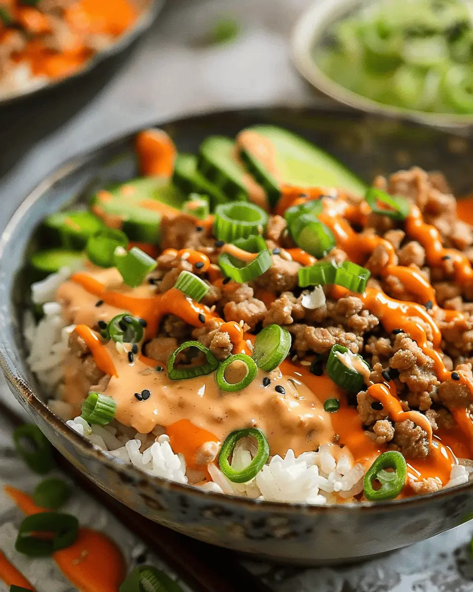 Ground Turkey Rice Bowls: Easy Bang Bang Sauce Recipe for Flavor