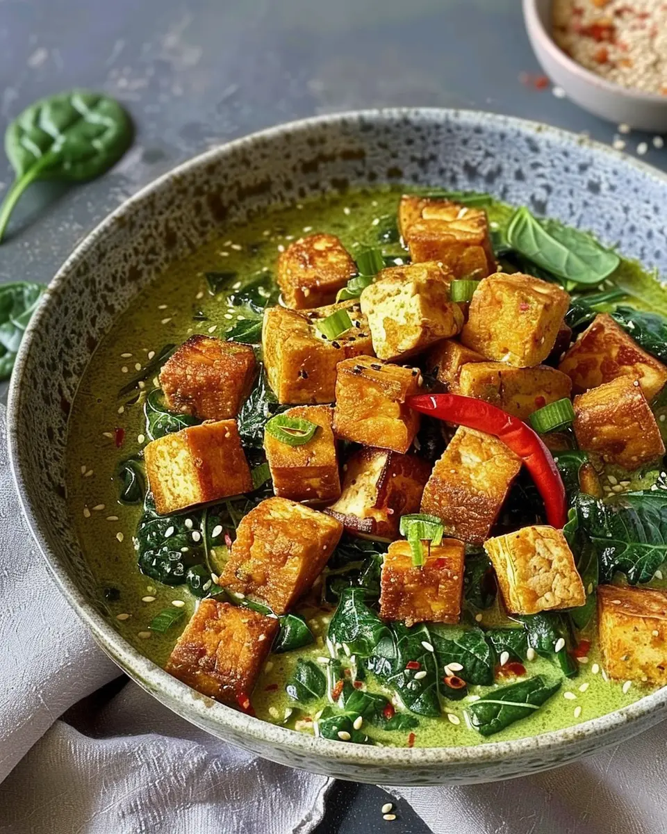 Spinach Curry Sauce: Easy & Flavorful Tofu Delight
