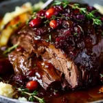 Slow-Braised Beef Roast with Cranberry Balsamic Glaze