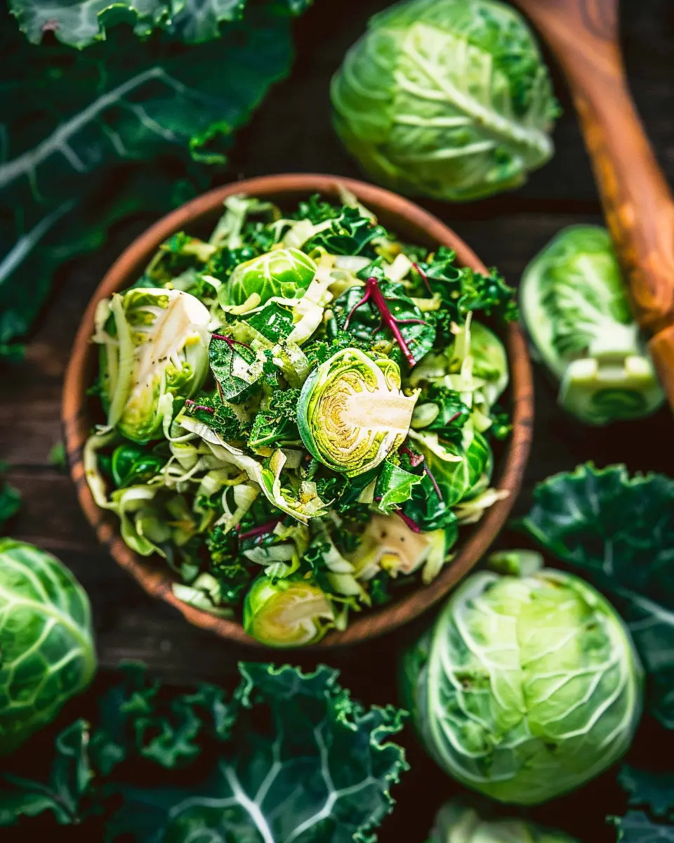 Brussels Sprout Kale Delight with Turkey Bacon and Chicken Ham