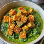 Spinach Curry Sauce with Crispy Tofu