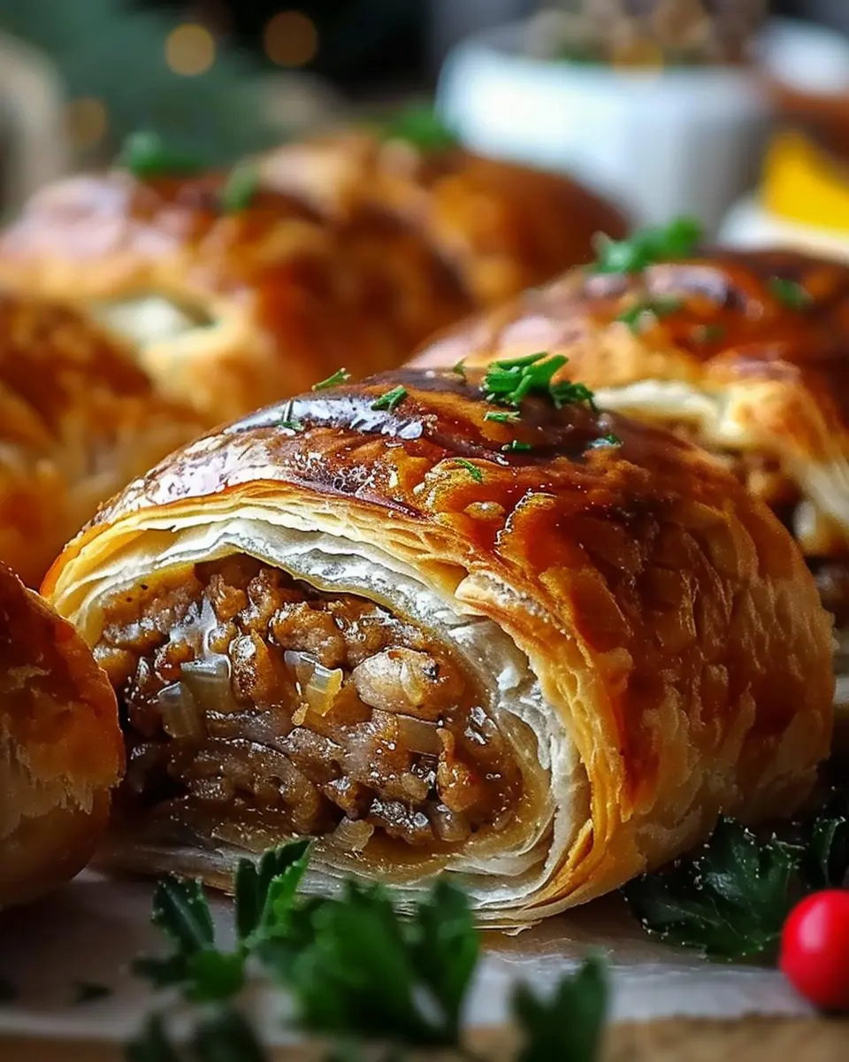 Christmas sausage rolls: Easy beef and turkey bacon delight