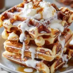Cinnamon Roll Waffles Cream Cheese