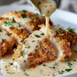 Creamy Parmesan Crusted Chicken with Garlic Sauce