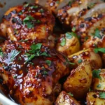 Honey BBQ Chicken with Garlic Potatoes Dinner Recipe