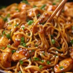 Sticky Garlic Chicken Noodles Recipe
