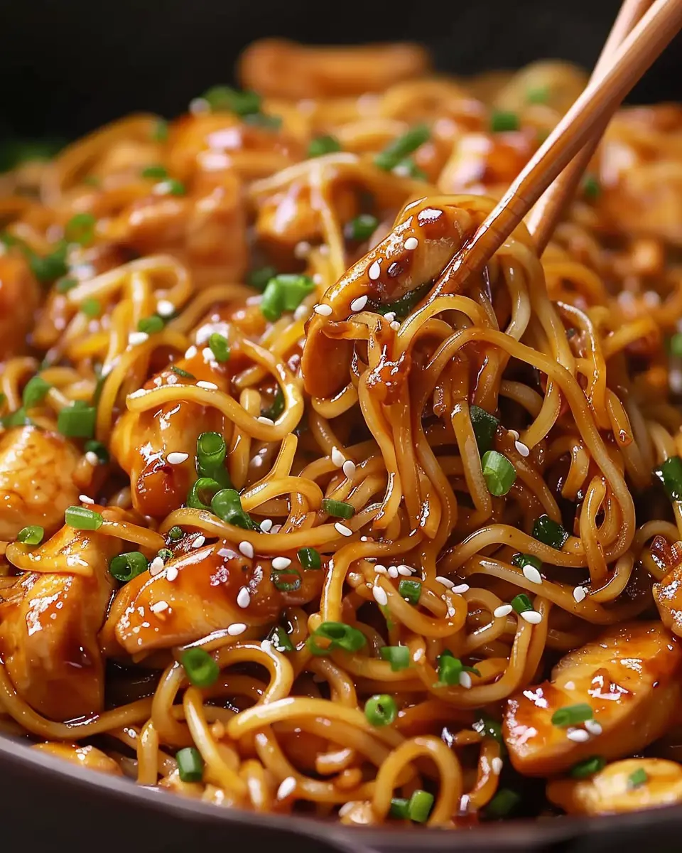 Sticky Garlic Chicken Noodles: Easy Recipe for Flavor Lovers