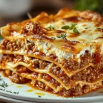 Hearty Classic Lasagna with Ricotta and Meat Sauce Delight