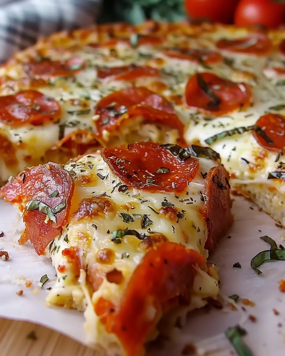 Pizza style cottage cheese bake with turkey bacon and chicken ham easy recipe