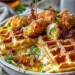 Ultimate Chicken and Waffles Breakfast Casserole Delight